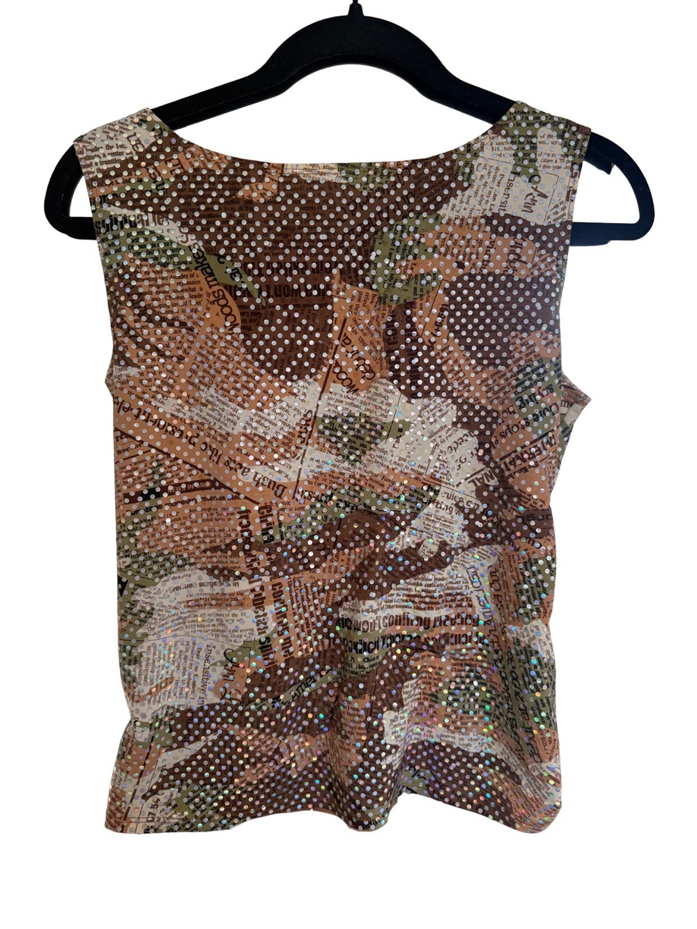 Printed Sleeveless Top in Brown Multi